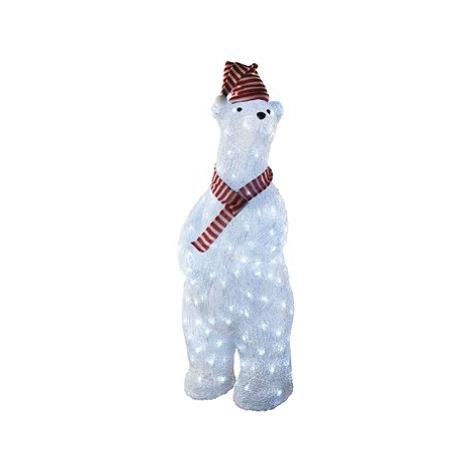 EMOS LED vánoční medvěd, 80 cm, venkovní i vnitřní, studená bílá, časovač