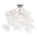 Romantické stropné svietidlo biele s listami - Feder