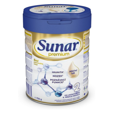 SUNAR Premium 2 Pokračovacie mlieko od ukončeného 6. mesiaca 700 g