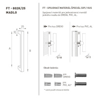 FT - MADLO kód 802K 25x25 mm SP ks CIM - čierna matná (FNO) 25x25 mm 1200 mm