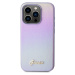 Guess PU Leather Iridescent Metal Script Zadný Kryt pre iPhone 15 Pro Purple