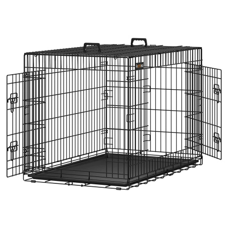 Prepravná klietka pre zvieratá Piper XL 107 cm čierna Songmics