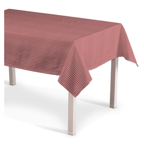 Dekoria Obrus na stôl obdĺžnikový, červeno-biele malé káro, Quadro, 136-15