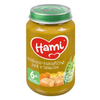 HAMI Príkrm mäsovo-zeleninový Pyré hráškovo-kukuričnés teľacím mäsom (200 g)