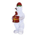 Nafukovací LED lední medvěd s vánočním dárkem 240 cm studená bílá