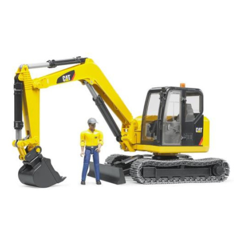 Bruder 02466 Pásový minibager CATERPILLAR s figúrkou Brüder Mannesmann