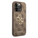 Guess PU 4G Metal Logo Zadný Kryt pre iPhone 15 Pro Brown