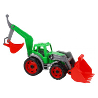 Traktor červený s 2 lyžicami