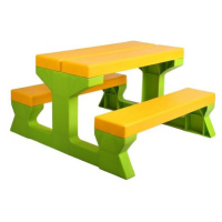 Star Plus Detský záhradný stôl a lavičky, zelená/žltá