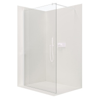 Cerano Onyx, sprchová zástena Walk-in, guľatá vzpera - biela matná, transparentné sklo - 60x200 