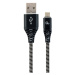 Kabel CABLEXPERT CC-USB2B-AMmBM-2M-BW USB 2.0 AM na MicroUSB (AM/BM), 2m, opletený, černo-bílý, 