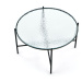 HALMAR Rosalia okrúhly sklenený konferenčný stolík priehľadná / čierna