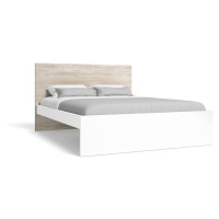 Biela/prírodná dvojlôžková posteľ v dekore duba 140x190 cm Sahara - Marckeric