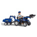 FALK Šliapací traktor 3090W New Holland T8 s nakladačom, rypadlom a maxi vlečkou