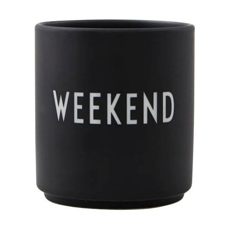 Čierny porcelánový hrnček 300 ml Weekend – Design Letters