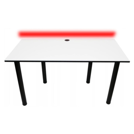 Expedo Počítačový herný stôl CODE BIG B2 s LED, 135x73-76x80, biela/čierne nohy + USB HUB