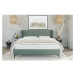 Zelená čalúnená dvojlôžková posteľ s roštom 180x200 cm Basti – Ropez