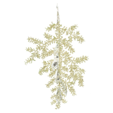 Béžová vianočná ozdoba na stromček 10x25 cm - sada 6 ks Eurofirany