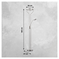 Stojacia lampa Davos LED, niklová farba, výška 180 cm, 2 svetlá, CCT