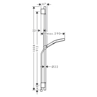 Hansgrohe Rainfinity, sprchová sada 130 3jet EcoSmart s tyčou S Puro 90 cm, zlatá, HAN-28744990