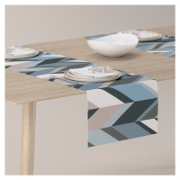 Dekoria Štóla na stôl, geometrické vzory v modrej a béžovej farbe, 40 x 130 cm, Vintage 70's, 14