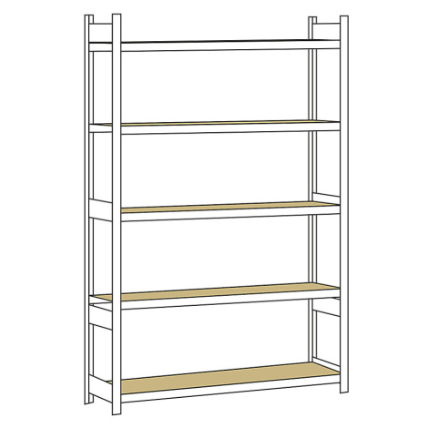 Regál s veľkým rozpätím, s drevotrieskovou doskou, výška 3000 mm SCHULTE