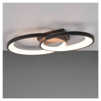 Stropné LED svetlo Malaga s 2 kruhmi, čierna