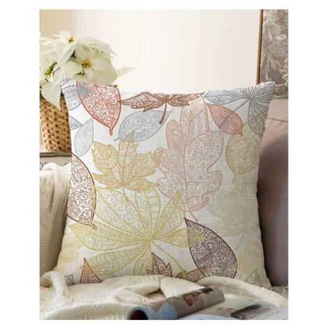 Obliečka na vankúš s prímesou bavlny Minimalist Cushion Covers Oriental Leaves, 55 x 55 cm