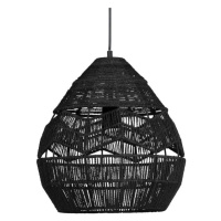 Čierna závesná lampa WOOOD Adelaide, ø 35 cm