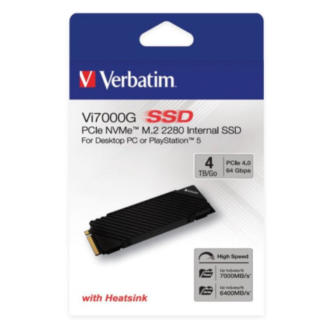 Verbatim SSD 4TB Vi7000G Internal PCIe NVMe M.2, interní disk, černá