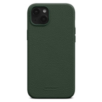 Woolnut kožený kryt pre iPhone 15 Plus tmavo zelený