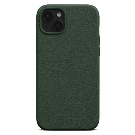 Woolnut kožený kryt pre iPhone 15 Plus tmavo zelený