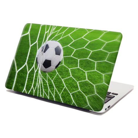 Samolepka na notebook Futbalová lopta v bráne - 29x20 cm