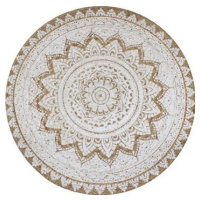 Kusový koberec zo splietanej juty s potlačou 90 cm okrúhly