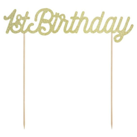 PartyDeco zapichovacia dekorácia na tortu zlatá 1st Birthday KPT34-019B dortis - PartyDeco