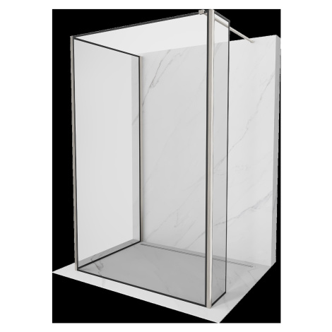 Mexen Kioto, 3-stenová sprchová zástena Walk-In Walk-in 100 x 80 x 40 cm, 8mm číre sklo čierny v