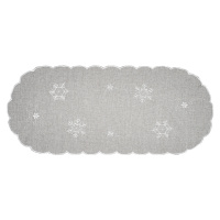 Forbyt Vianočný obrus Vločky sivá, 40 x 90 cm