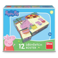 Drevené licenčné kocky Peppa Pig - 12 kociek