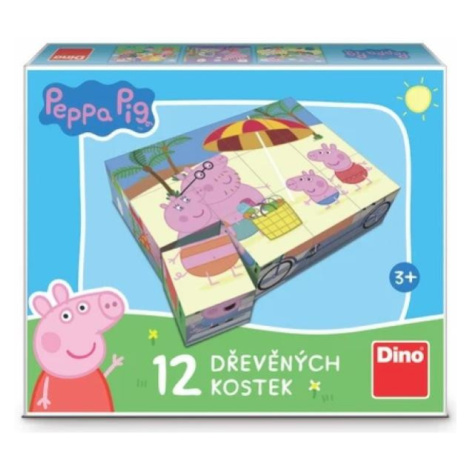 Drevené licenčné kocky Peppa Pig - 12 kociek