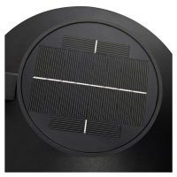 LED solárne vonkajšie nástenné svietidlo Justina, čierne, senzor, kov