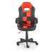 HALMAR Storm detská stolička na kolieskach čierna / červená