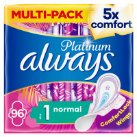 ALWAYS Platinum Normal (veľkosť 1) hygienické vložky s krídelkami 96 ks