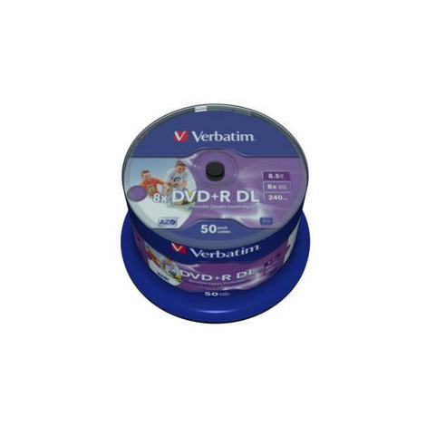 VERBATIM DVD+R(50-pack)DoubleLayer/Spindle/8X/8.5GB/Printable/NoID