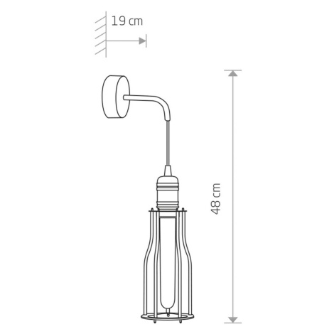 Nástenné svetlo Workshop A, klietka, dlhý tvar