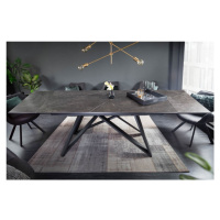 Estila Moderný rozkladací keramický jedálenský stôl Epinal v tmavo sivej grafitovej farbe s kovo