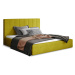 NABBI Ante 160 čalúnená manželská posteľ s roštom žltá