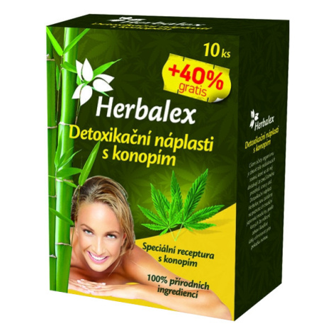 HERBALEX Detoxikačné náplasti s konopou 40% gratis 14 ks