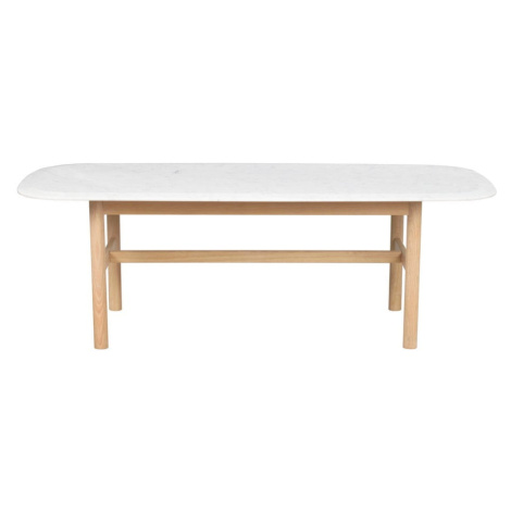 Biely mramorový konferenčný stolík 135x62 cm Hammond - Rowico