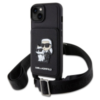 Karl Lagerfeld Saffiano Crossbody Kryt pre iPhone 14, Čierny