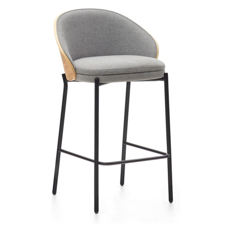 Sivá/v prírodnej farbe barová stolička (výška sedadla 65 cm) Eamy – Kave Home